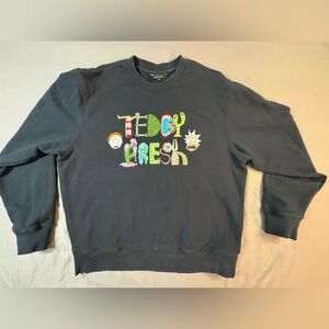 Teddy Fresh Black Crewneck Sweater with Colorful Logo